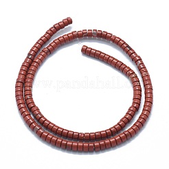 天然石レッドジャスパービーズ連売り  フラットラウンド/ディスク  3.8~4.2x2~4.5mm  穴：0.8~1mm  約152~180個/連  15.1~15.5インチ（38.5~39.5cm）&nbsp;G-F631-A10
