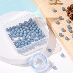 100個8mm天然石膏ラウンドビーズ  10mの弾性水晶糸付き  DIYストレッチブレスレット作成キット用  8mm  穴：1mm&nbsp;DIY-LS0002-53