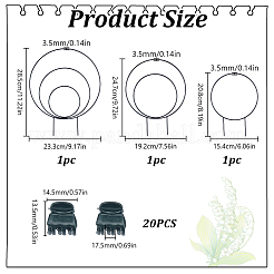 つる植物用の鉄製植物トレリス  植物クライミングホルダーラック  PPプラスチック植物サポートクリップ付き  ブラック  208x154x3.5mm&nbsp;AJEW-DR0001-98EB