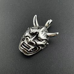 レトロヒップホップスタイルの304ステンレススチール製ゴーストフェイスペンダントネックレス（メンズファッション用）  ステンレス鋼色&nbsp;CE6192