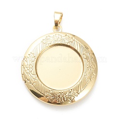 Brass Locket Pendants&nbsp;KK-P199-05G