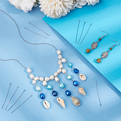 1000 個のステンレス鋼のアイピン  ステンレス鋼色  22ゲージ  50x0.6mm  穴：2mm&nbsp;STAS-UN0058-29