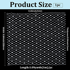 1mのポリエステルメッシュ生地  プラスチック製のビーズと  DIY ベール帽子ファシネーター用  ホワイト  250mm&nbsp;DIY-GF0011-07A