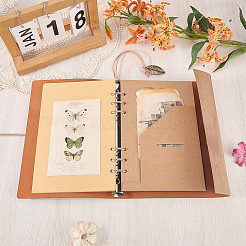 Rectangle Imitation Leather with Alloy Scrapbook DIY Binder Photo Album&nbsp;AJEW-WH20006-475C