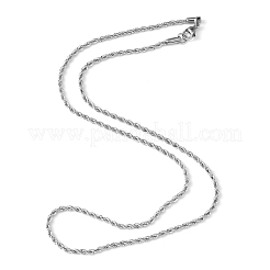 変色しにくい304ステンレススチールネックレス  サイズ：直径約2mm  長さ20.1インチ（51cm）&nbsp;NJEW-H005