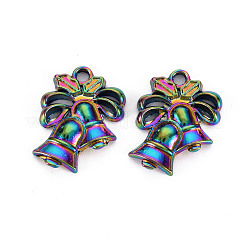 レインボーカラーアロイペンダント  カドミウムフリー＆ニッケルフリー＆鉛フリー  クリスマスベルのチャーム  18x13.5x2mm  穴：1.8mm&nbsp;PALLOY-S180-281-NR
