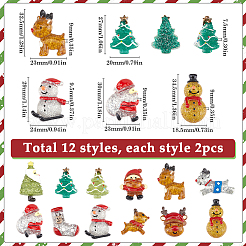 24Pcs 12 Styles Christmas Theme Transparent Resin Cabochons&nbsp;FIND-SC0011-31