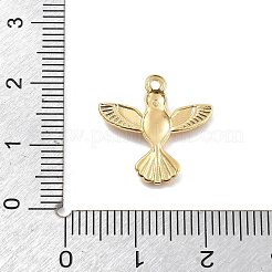 304ステンレスペンダント  PVD真空メッキ  鳥のチャーム  18KGP本金メッキ  17x17x2mm  穴：1.2mm&nbsp;STAS-R155-003G