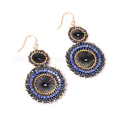 Glass Seed Braided Dangle Earrings for Women&nbsp;FIND-PW0024-17A