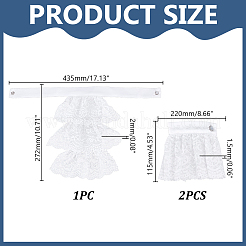 布製の首輪  レトロなレースのフリルカラー  DIY 衣料品  ホワイト  435x272x2mm&nbsp;DIY-WH0622-507B