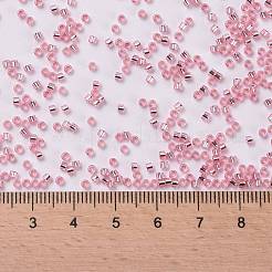 シリンダーシードビーズ  銀並ぶ  丸い穴  均一サイズ  パールピンク  2x1.5mm  穴：0.8mm  約888個/10g&nbsp;X-SEED-H001-G01