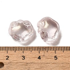 クリアガラスペンダント  長寿ロックチャーム  ピンク  14x16x7mm  穴：1.2mm&nbsp;GLAA-D025-08C
