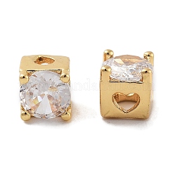Rack Plating Brass Micro Pave Cubic Zirconia Beads&nbsp;KK-Z071-39G