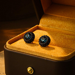 Flat Round Brass Micro Pave Cubic Zirconia Stud Earrings&nbsp;FS-WGEF433-01