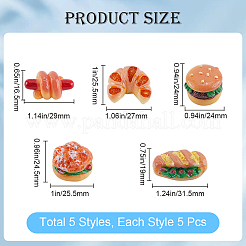 25Pcs 5 Styles Opaque Resin Imitation Food Decoden Cabochons&nbsp;DIY-GF0010-48