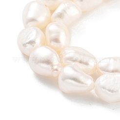 天然養殖淡水パールビーズ連売り  研磨両側  グレード5 A  ホワイト  7~8mm  穴：0.6mm  約20~22個/連  7.28''（18.5センチメートル）&nbsp;PEAR-P062-28I