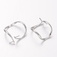 真鍮製ピンチべイル  アイスピック  ニッケルフリー  プラチナ  20~22x12~14mm&nbsp;KK601-NF