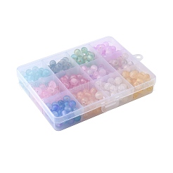 360Pcs 12 Colors Frosted Transparent Acrylic Beads&nbsp;OACR-FS0002-23