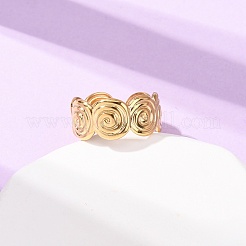 304 Stainless Steel Open Cuff Rings for Women&nbsp;RJEW-K309-26G
