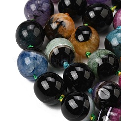 天然石瑪瑙ビーズ連売り  染め＆加熱  オーバル  ミックスカラー  14.5~15x13.5~14mm  穴：1.8mm  約24個/連  16.14~16.85''（41~42.8センチメートル）&nbsp;G-F820-B01-01