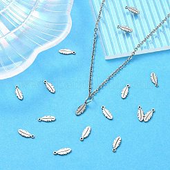304ステンレススチールチャーム  羽  ステンレス鋼色  10x4x1mm  穴：1mm&nbsp;STAS-CJC0008-09P