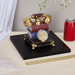 木製ディスプレイ台座  トイモデル展示用  正方形  ブラック  24.8x24.8x1.85cm&nbsp;ODIS-WH0030-237A