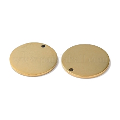 304ステンレスペンダント  空白タグのスタンプ  フラットラウンドのチャーム  18KGP本金メッキ  21x1.3mm  穴：1.6mm&nbsp;STAS-Q308-09P-G