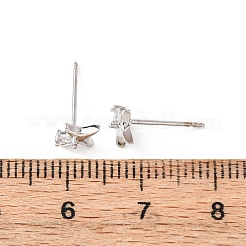 真鍮製マイクロパヴェクリアキュービックジルコニアスタースタッドピアス  プラチナメッキ  7x6mm&nbsp;EJEW-L278-02P
