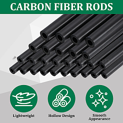 カーボンファイバー丸棒  ブラック  301x3mm  穴：1.4mm&nbsp;DIY-WH0591-514A