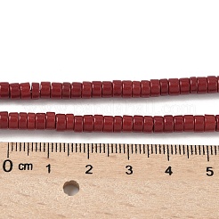 染色された天然マグネサイトビーズ連売り  ディスク  ヒシビーズ  暗赤色  4~4.5x1~2.5mm  穴：1mm  約160個/連  15.75''（40センチメートル）&nbsp;G-M448-F01-01