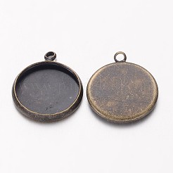 Brass Pendant Cabochon Settings&nbsp;X-KK-B534-D-AB-NF