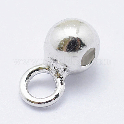 925 スターリングシルバーのチューブベイル  ループベイル  ゴム入り  ロンデル  保釈ビーズ  プラチナ  6x3x2.5mm  穴：1.5mm  内径：0.5mm&nbsp;X-STER-I014-3mm-25P