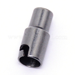 真鍮製マグネットクラスプ  コラム  ガンメタ色  15x4~5.5mm  穴：3mm&nbsp;STAS-WH0038-07B