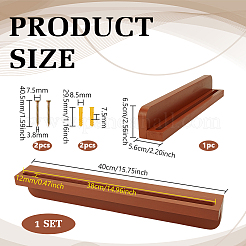 パイン材の壁掛けベルトホルダー  長方形  砂茶色  400x65x56mm&nbsp;AJEW-WH0816-331