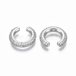 Brass Micro Pave Clear Cubic Zirconia Cuff Earrings&nbsp;EJEW-R114-026P-NF