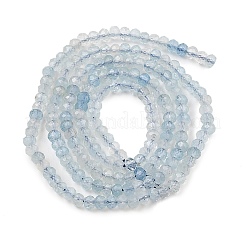 天然石アクアマリンビーズ連売り  多面カット  ロンデル  3x2mm  穴：0.5mm  約189~191個/連  15.35''（39センチメートル）&nbsp;G-ONLY-T-B04-01