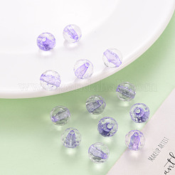 透明なアクリルビーズ  ラウンド  多面カット  ライラック  12x11.5mm  穴：1.8mm  約550個/500g&nbsp;TACR-S154-10A-47