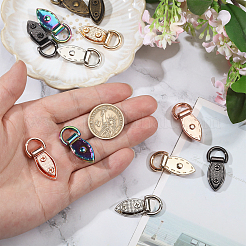 12色の合金製サスペンションクラスプ6個  DIYの財布作り用品  葉  ミックスカラー  35.5x15.5~16x7~5.5mm  穴：10.5x6.5mm  2個/カラー&nbsp;FIND-CA0010-72