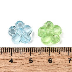 透明なアクリルビーズ  ミックスカラー  花  12x12.5x6mm  穴：2.5mm&nbsp;X-TACR-C002-01F