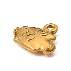 海をテーマにした304ステンレススチールチャーム  カドミウムフリー＆鉛フリー  魚  13x14x3.7mm  穴：1.6mm&nbsp;STAS-I356-03G-01