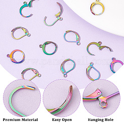 60Pcs 2 Style 304 Stainless Steel Leverback Earring Findings&nbsp;STAS-CN0001-17