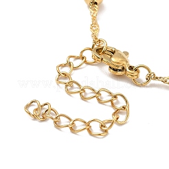 Ion Plating(IP) 304 Stainless Steel Singapore Chain Necklace with Beads for Men Women&nbsp;NJEW-P263-01G