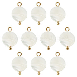 10Pcs Natural Shell Disc Pendants&nbsp;STAS-TA0006-28