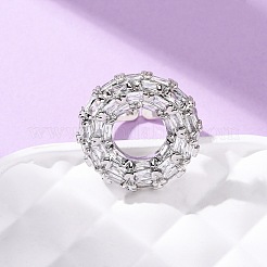 Brass Micro Pave Cubic Zirconia Cuff Rings&nbsp;RJEW-D323-02P