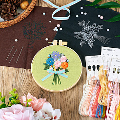 DIY Bouquet Pattern 3D Embroidery Starter Kits&nbsp;DIY-TA0006-26