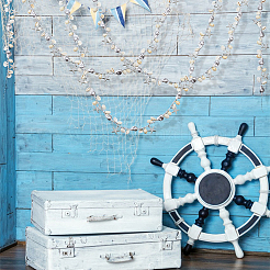 ABS Plastic Imitation Pearl & Shell Chains for Party Deorations&nbsp;PALLOY-PH01957