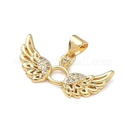 Brass Micro Pave Clear Cubic Zirconia Pendants&nbsp;KK-F930-23B-G