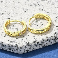 真鍮クリアキュービックジルコニアフープピアス  18KGP本金メッキ  17x3.5mm&nbsp;EJEW-M047-17G