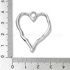 ラックメッキ合金ペンダント  不規則な心臓  プラチナ  36.5x28x2mm  穴：4mm&nbsp;FIND-M014-11P