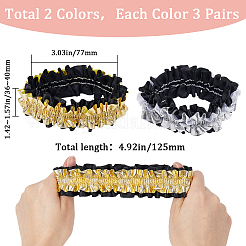 6組2色ポリコットン伸縮性ガーターレッグリング  ミックスカラー  36~40mm  3ペア/カラー&nbsp;AJEW-GF0008-40